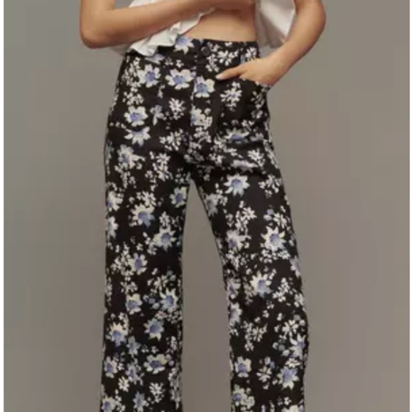 Anthropologie Maeve The Colette Wide Leg Crop Pants in Linen, Size 30 - Picture 1 of 4